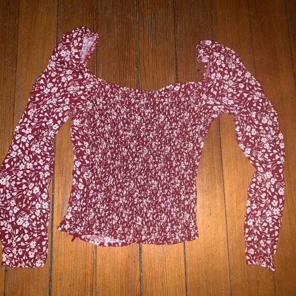 Reformation Floral Blouse - Red and White - Picture 8 of 8